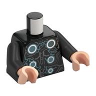 Torso Armor, Metallic Blue Circles, Lightning print, Pearl Titanium Arms, Light Nougat Hands Schwarz