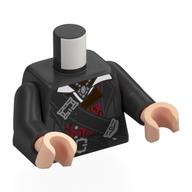 Torso Coat, Silver Buttons, Black Straps, Dark Red Shirt, Dark Brown Collar, Pendant print, Pearl Titanium Arms, Light Nougat Hands Perltitan