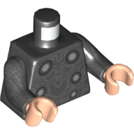 Torso Armor with 6 White Circles Print, Pearl Titanium Arms, Light Nougat Hands Schwarz