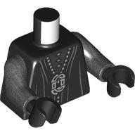 Torso Robe, Dark Bluish Grey Folds, Silver Pendant, Shirt print, Pearl Titanium Arms, Black Hands Black
