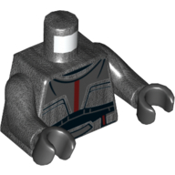 Torso Clone Trooper Armor, Dark Red Stripe print (Hunter / Wrecker), Pearl Titanium Arms, Black Hands Perltitan