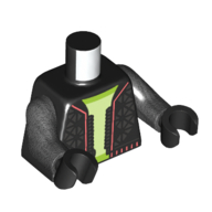 Torso Jacket, Coral Trim, Yellowish-Green and Lime Undershirt print, Pearl Titanium Arms, Black Hands Black