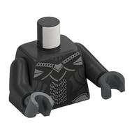 Torso Armor, Silver Plates, Chain Mail print, Pearl Titanium Arms, Dark Bluish Gray Hands Pearl Titanium