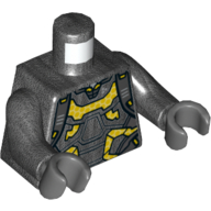 Torso Armor with Yellow Plates Print, Pearl Titanium Arms, Dark Bluish Gray Hands Perltitan