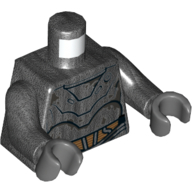 Torso Droid Panels and Circuitry with Peeling Paint Print (RA-7), Pearl Titanium Arms, Dark Bluish Gray Hands Pearl Titanium