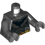 Torso Armor with Batman Logo, Gold Belt Print, Pearl Titanium Arms, Dark Bluish Gray Hands Pearl Titanium