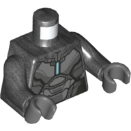 Torso Armor, Gray Panels and Bright Light Blue Line print, Pearl Titanium Arms, Dark Bluish Gray Hands Pearl Titanium