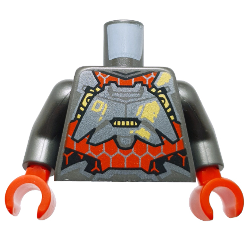 Torso, Mech Suit Armor, Red Panel, Hexagons, Yellow Decorations, '01' print, Pearl Titanium Arms, Red Hands Perltitan