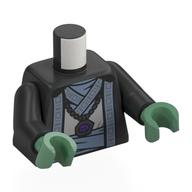 Torso, Jedi Robes, Sand Blue Trim, Belt, Silver Necklace print, Pearl Titanium Arms, Sand Green Hands Perltitan