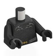 Torso Armor, Muscles, Black Batman Logo, Gold Belt Buckle print, Pearl Titanium Arms and Hand Pearl Titanium
