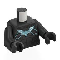 Torso Armor, Muscle Outline, Sand Blue and Bright Blue Batman Logo (Batwing) Print, Pearl Titanium Arms and Hands Pearl Titanium