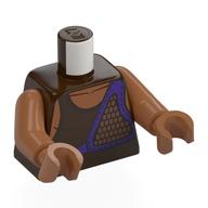 Torso, Sleeveless Shirt, Dark Purple Strap/Pouch print, Sienna Brown Arms and Hands Dunkelbraun