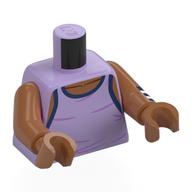 Torso, Sleeveless Shirt, Dark Blue Trim print, Sienna Brown Arms and Hands Lavendel