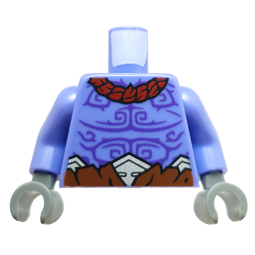 Torso Bare Chest, Dark Purple Markings, Dark Red Necklaces, Reddish Brown Pants print, Blue Violet Arms, Dark Bluish Gray Hands Blauviolett