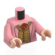 Torso, Jacket, Gold Vest, Dark Red Scarf print, Warm Pink Arms, Light Nougat Hands Warm Pink
