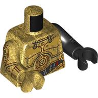 Torso, Protocol Droid, Plating, Wires print, Odd Arms and Hands, Left Black Arm and Hand, Right Pearl Gold Arm and Hand Perlgold