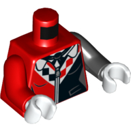 Torso, Odd Arms, Jacket with Red and Black Diamonds, Zipper, Black Undershirt Print, Left Black Arm, Right Red Arm, White Hands Rot