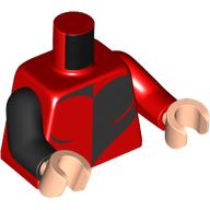 Torso, Red/Black Heart print, Odd Arms, Left Red Arm, Right Black Arm, Light Nougat Hands Rot