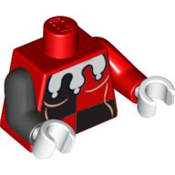 Torso, Odd Arms, Jester Costume, Black Quarters, White Collar Print, Left Red Arm, Right Black Arm, White Hands Rot