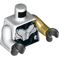 Torso, Odd Arms, Armor with Black Panels Print (Proxima Midnight), Left Pearl Gold Arm, Right White Arm, Black Hands Weiß