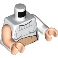 Torso, Odd Arms, Shirt, Torn with Bare Midriff Print (Padme Amidala), Left White Arm, Right Light Nougat Arm, Light Nougat Hands in 