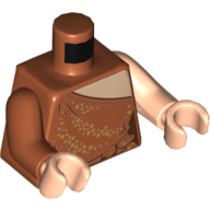 Torso, Odd Arms, Dress with Light Nougat Shoulder, Gold Sequins Print (Possessed Dana), Left Light Nougat Arm, Right Dark Orange Arm, Light Nougat Hands Dunkelorange