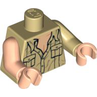 Torso, Odd Arms, Shirt with Pockets Print, Left Tan Arm, Right Light Nougat Arm, Light Nougat Hands Beige