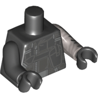 Torso, Odd Arms, Body Armor, Straps, Belt Print, Left Flat Silver Arm with Print, Right Black Arm, Black Hands Schwarz