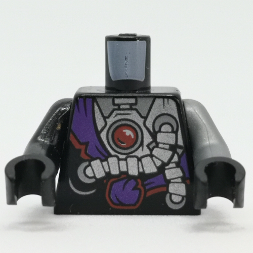 Torso, Odd Arms, Dark Purple Sash, Gear, Rod Light Print, Left Flat Silver Arm, Right Black Arm, Black Hands Schwarz