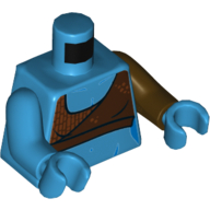 Torso, Odd Arms, Crop Top, Dark Brown, Bare Midriff Print (Aayla Secura), Left Dark Brown Arm, Right Dark Azure Arm, Dark Azure Hands Dunkelazur
