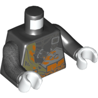 Torso, Odd Arms, Armour, Damaged, Belt, Chain Print, Left Black Arm, Right Pearl Titanium Arm, White Hands Schwarz