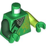 Torso, Odd Arms, Robe, Lime Scales, White Belt Dark Green Trim print, Left Lime Arm, Right Dark Green Arm, Green Hands Green
