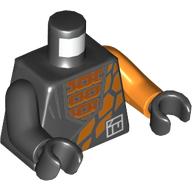 Torso, Odd Arms with Robe, Orange Shirt, Orange Decorations, White Pocket Print, Left Orange Arm, Right Black Arm, Black Hands Schwarz