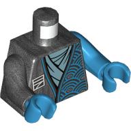 Torso, Odd Arms, Robe, White Symbol, Medium Azure Shirt Print, Left Dark Azure Arm, Right Pearl Titanium Arm, Dark Azure Hands Perltitan