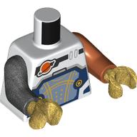 Torso, Odd Arms, Space Suit, Dark Blue and Sand Blue Panel, Gold Lines, Classic Space Logo Print, Left Dark Orange Arm, Right Pearl Titanium Arm, Pearl Gold Hands White
