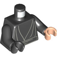 Torso, Odd Hands, Robe, Waist Sash Print, Black Arms, Left Light Nougat Hand, Right Black Hand Schwarz
