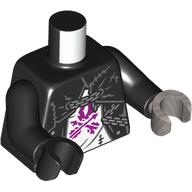Torso, Cloak, Chains, White Shirt, Magenta Arrows print, Odd Hands, Black Arms, Left Flat Silver Hand, Right Black Hand Schwarz