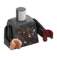 Torso, Odd Hands, Reddish Brown Strap, Spray Can, Monkie Kid Logo print, Black Arms, Left Dark Red Hand, Right Nougat Hand Dunkelblaugrau