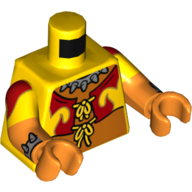 Torso, Dual Molded Arms, Jacket, Laces, Orange Belly print, Yellow Sleeves Pattern, Orange Arms and Hands Gelb