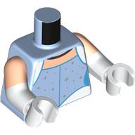 Torso, Dual Molded Arms, Dress, White Shapes, Dark Azure Trim, Silver Stars print, Light Nougat Sleeves Pattern, White Arms and Hands Bright Light Blue
