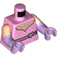 Torso, Dual Molded Arms, Dress, Dark Pink Belt with Heart, Pearl Necklace print, Light Nougat Sleeves Pattern, Lavender Arms and Hands Leuchtrosa
