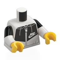 Torso, Dual Molded Arms with Black/White Tracksuit, 'NIKE' LogoBlack Sleeves Pattern, White Arms, Yellow Hands White