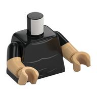 Torso, Dual Molded Arms with Shirt, Muscles Lines print, Black Sleeves Pattern, Warm Tan Arms and Hands Black