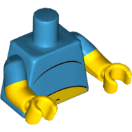 Torso, Dual Molded Arms, Bare Midriff Print, Dark Azure Sleeves Pattern, Yellow Arms and Hands Dunkelazur