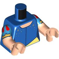 Torso, Dual Molded Arms, Dress, Gold Stars, Yellowish Green Under Dress, Red Decorations on Arms, Gold Bracelets print, Dark Azure Sleeves Pattern, Light Nougat Arms and Hands Blau