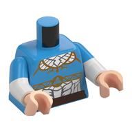 Torso, Dual Molded Arms, Tunic, White Fields, Gold and Silver Decorations print, Dark Azure Sleeves Pattern, White Arms, Light Nougat Hands Dunkelazur
