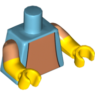 Torso, Dual Molded Arms, Vest over Nougat Undershirt Print, Nougat Sleeves Pattern, Yellow Arms and Hands Medium Azure