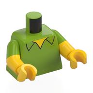 Torso, Dual Molded Arms with Shirt, Yellow Chest print, Lime Sleeves Pattern, Yellow Arms and Hands Limette