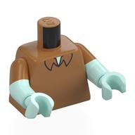 Torso, Dual Molded Arms with Collar print, Medium Nougat Sleeves Pattern, Light Aqua Arms and Hands Medium Nougat