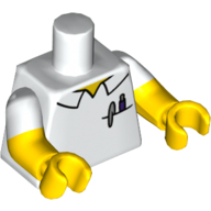 Torso, Dual Molded Arms, Shirt, Pocket with Pens Print, White Sleeves Pattern, Yellow Arms and Hands White